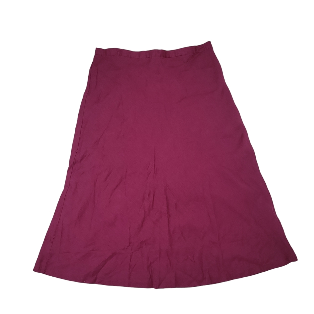 Spiegel 100% Linen Cranberry A-line Skirt, No Pockets, Approx 36.5" Length